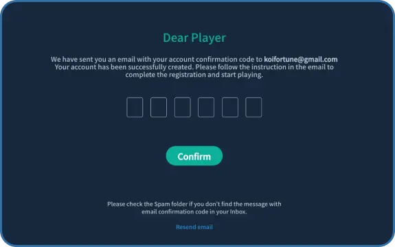 Koifortune Casino Registration step 5 Koifortune Casino Registration step 5